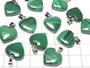 [Video] Malachite AAA- Heart Pendant 15x15mm 3pcs