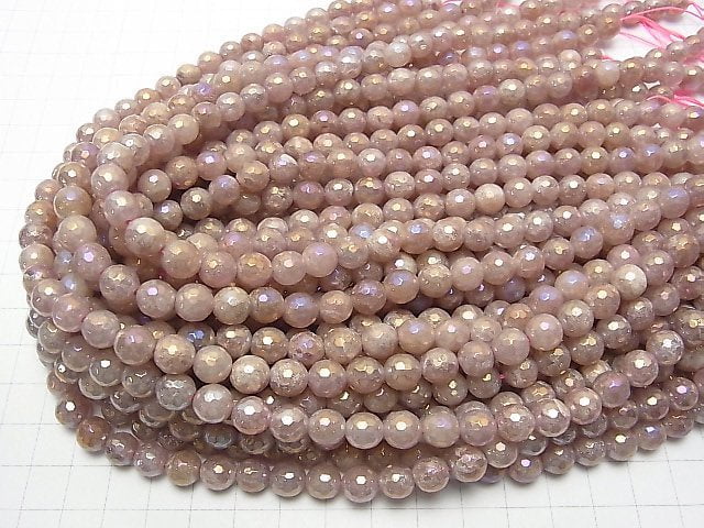 [Video] Pink Epidote 128Faceted Round 8mm Coating 1strand beads (aprx.15inch / 36cm)