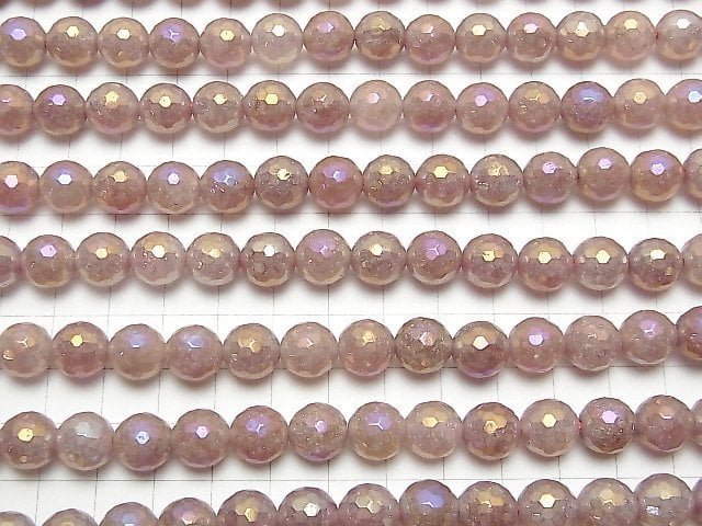 [Video] Pink Epidote 128Faceted Round 10mm Coating 1strand beads (aprx.15inch / 36cm)