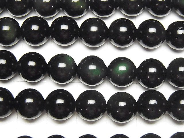 [Video] Green Obsidian Round 10mm half or 1strand beads (aprx.15inch / 36cm)