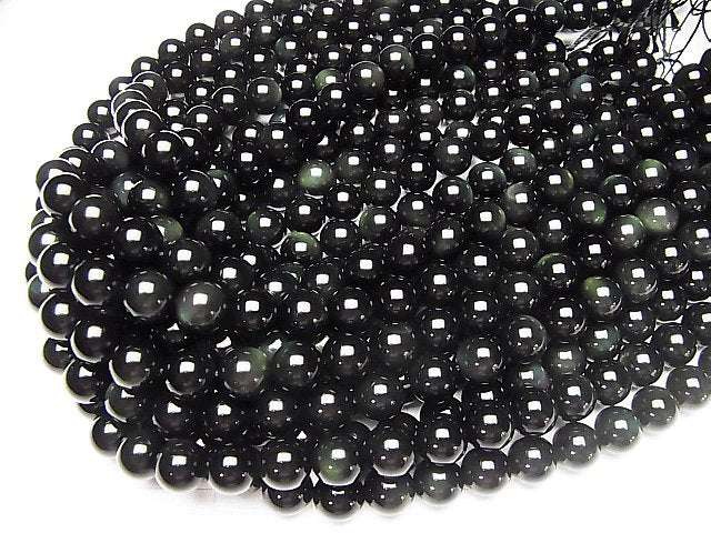 [Video] Green Obsidian Round 10mm half or 1strand beads (aprx.15inch / 36cm)