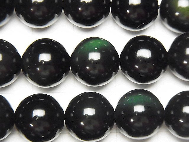 [Video] Green Obsidian Round 12mm half or 1strand beads (aprx.15inch / 36cm)