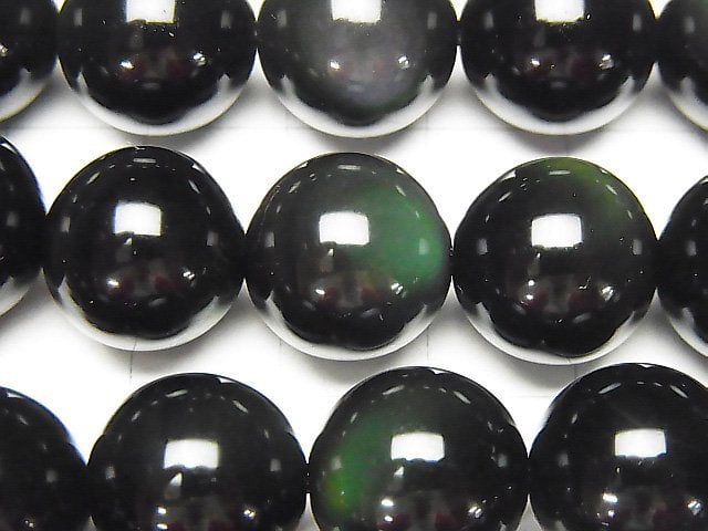 [Video] Green Obsidian Round 14mm half or 1strand beads (aprx.15inch / 36cm)