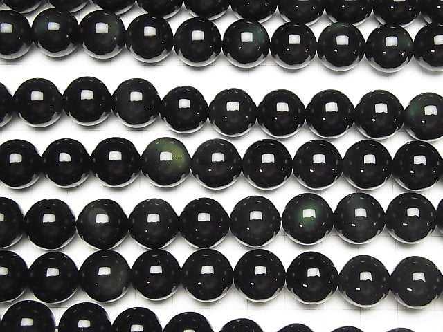 [Video] Green Obsidian Round 14mm half or 1strand beads (aprx.15inch / 36cm)