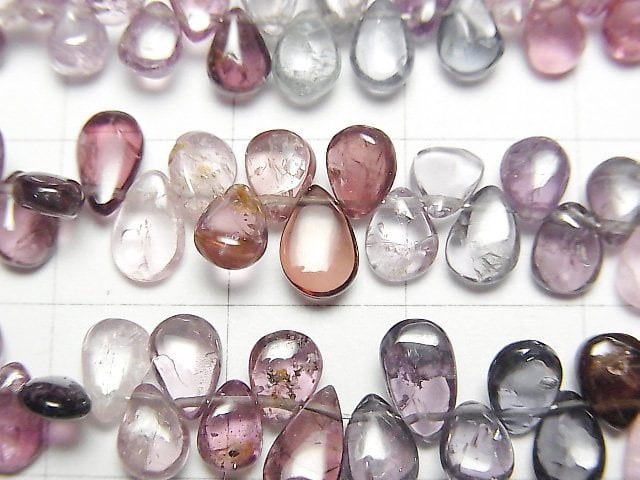 [Video]High Quality Multi-color Spinel AA++ Pear shape (Smooth) half or 1strand beads (aprx.7inch/18cm)