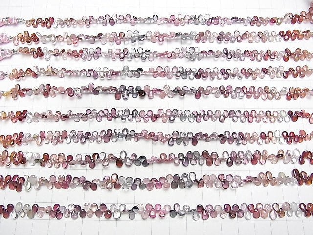 [Video]High Quality Multi-color Spinel AA++ Pear shape (Smooth) half or 1strand beads (aprx.7inch/18cm)