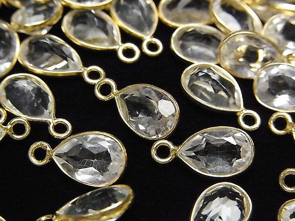 [Video] High Quality Crystal AAA Bezel Setting Pear shape Faceted 10x7mm 18KGP 3pcs