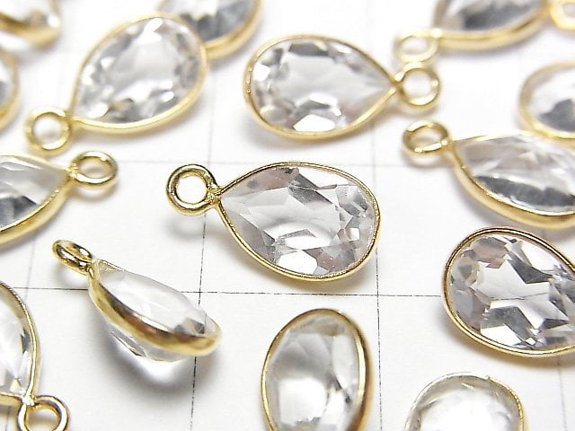 [Video] High Quality Crystal AAA Bezel Setting Pear shape Faceted 10x7mm 18KGP 3pcs