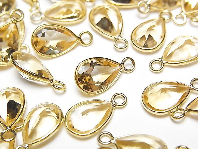 Bezel Setting, Citrine, Pear Shape Gemstone Beads