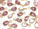 [Video] High Quality Pink Topaz AAA Bezel Setting, Pear Shape Faceted, 10x7mm, 18KGP, 2pcs