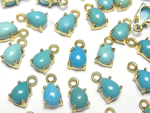 Bezel Setting, Pear Shape, Turquoise Gemstone Beads