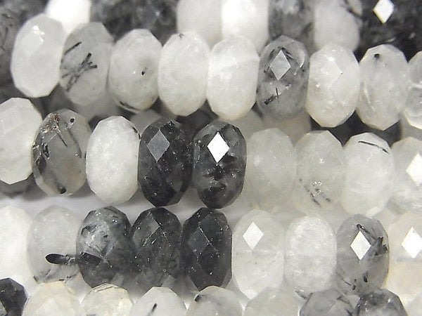 Roundel, Tourmalinated Quartz Gemstone Beads