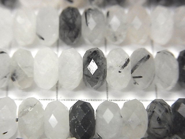 [Video] High Quality! Tourmaline Quartz AA++ Faceted Button Roundel 8x8x4mm half or 1strand beads (aprx.15inch / 37cm)