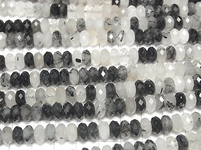 [Video] High Quality! Tourmaline Quartz AA++ Faceted Button Rondelle 8x8x4mm half or 1strand beads (aprx.15inch / 37cm)