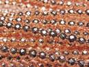 [Video]High Quality! Hematite Faceted Round 4mm Pink Gold Coated 1strand beads (aprx.15inch/37cm)
