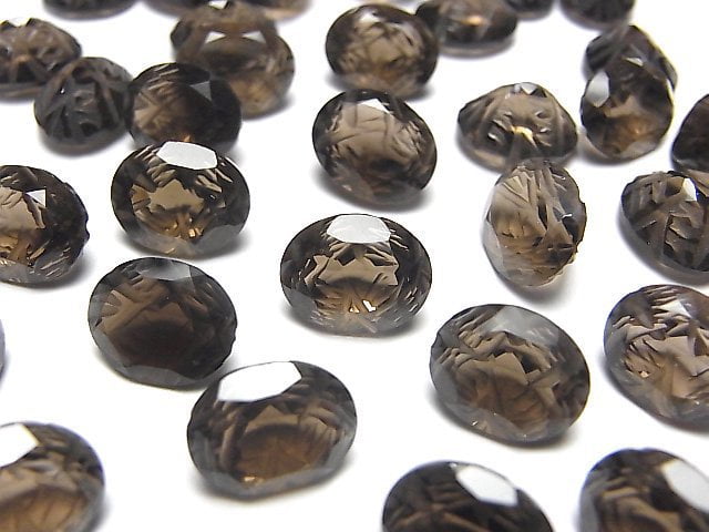 Carving, Oval, Smoky Quartz Gemstone Beads