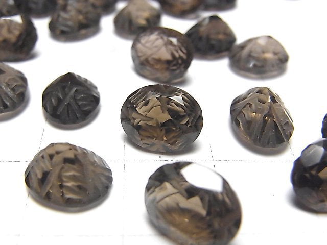 [Video] High Quality Smoky Quartz AAA Carved Oval Faceted 10x8mm 4pcs