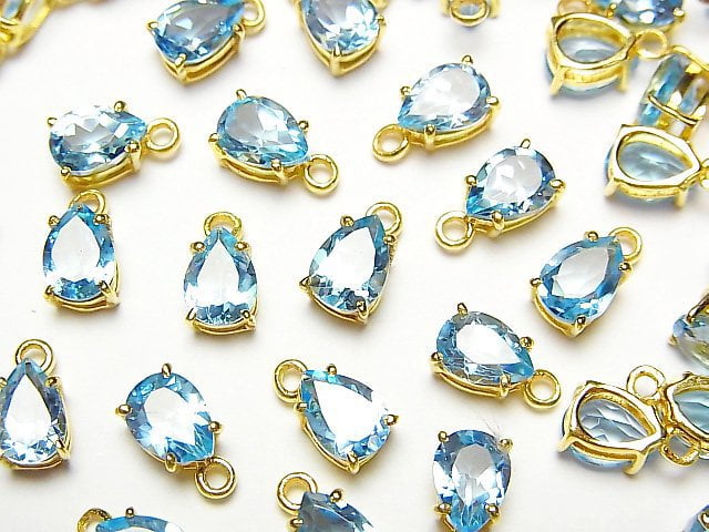 Bezel Setting, Pear Shape, Topaz Gemstone Beads