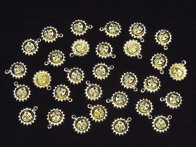 14KGF Sun Charm 9mm 1pc