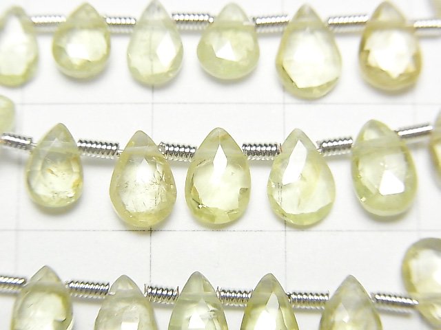 [Video] High Quality Chrysoberyl AAA Pear shape Faceted Briolette half or 1strand beads (aprx.7inch / 18cm)