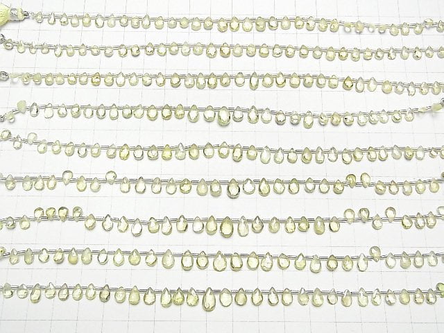 [Video] High Quality Chrysoberyl AAA Pear shape Faceted Briolette half or 1strand beads (aprx.7inch / 18cm)