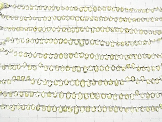 [Video] High Quality Chrysoberyl AAA Pear shape Faceted Briolette half or 1strand beads (aprx.7inch / 18cm)
