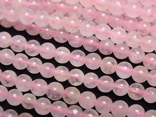 [Video] Morganite AA++ Round 4mm 1-strand beads (approx. 15 inches/37 cm)