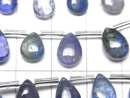 [Video]High Quality Bi-color Tanzanite AAA- Pear shape (Smooth) half or 1strand beads (aprx.7inch/18cm)