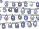 [Video]High Quality Bi-color Tanzanite AAA- Pear shape (Smooth) half or 1strand beads (aprx.7inch/18cm)