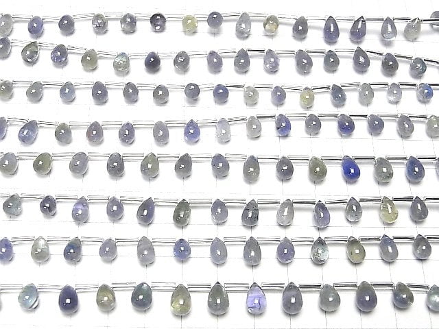 [Video]High Quality Bi-color Tanzanite AAA- Drop (Smooth) 1strand beads (aprx.7inch/18cm)