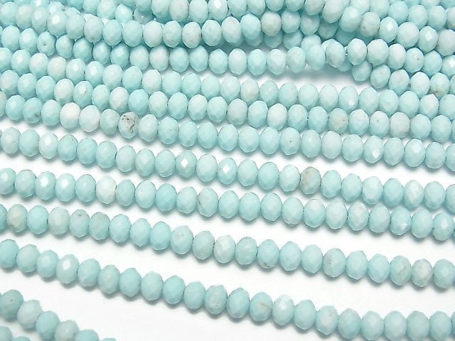 Magnesite Turquoise, Roundel Gemstone Beads