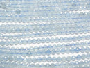 [Video] High Quality! Aquamarine AAA- Faceted Round 5mm half or 1strand beads (aprx.15inch / 38cm)