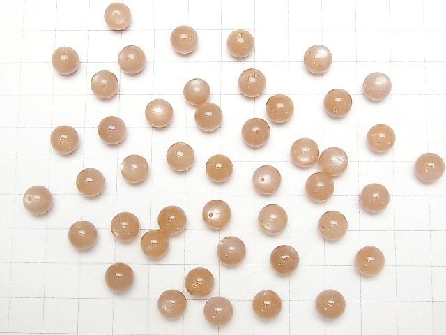 [Video] Orange Moonstone AAA Half Drilled Hole Round 8mm 5pcs