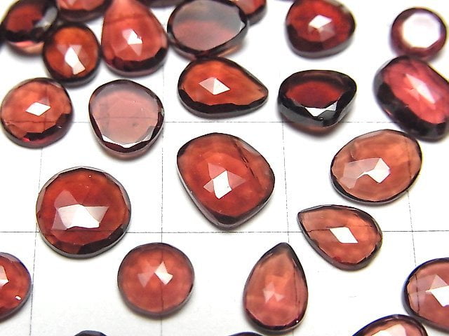 [Video]High Quality Mozambique Garnet AAA Loose stone Free form Single side Rose Cut 5pcs