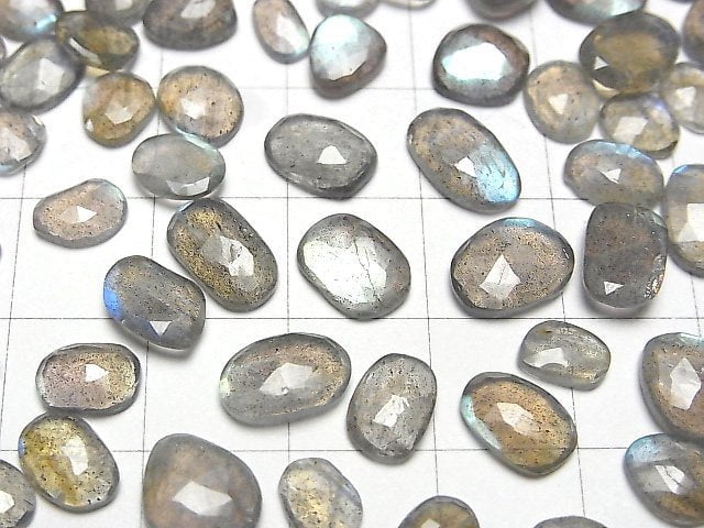 [Video] High Quality Labradorite AA++ Loose stone Free Form Single Side Rose Cut 5pcs