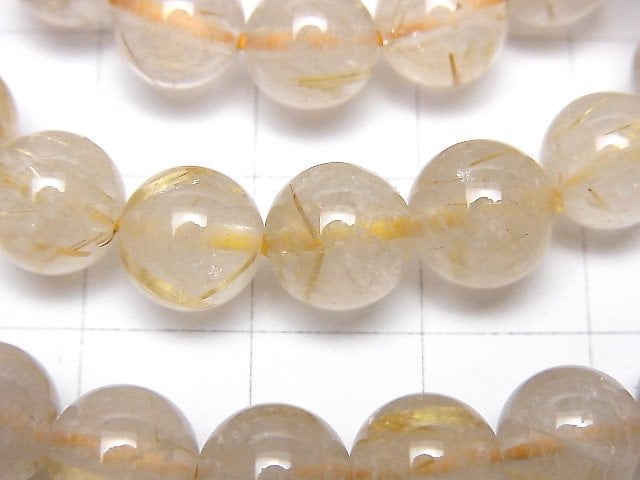 [Video] Rutilated Quartz AA+ Round 8mm Bracelet