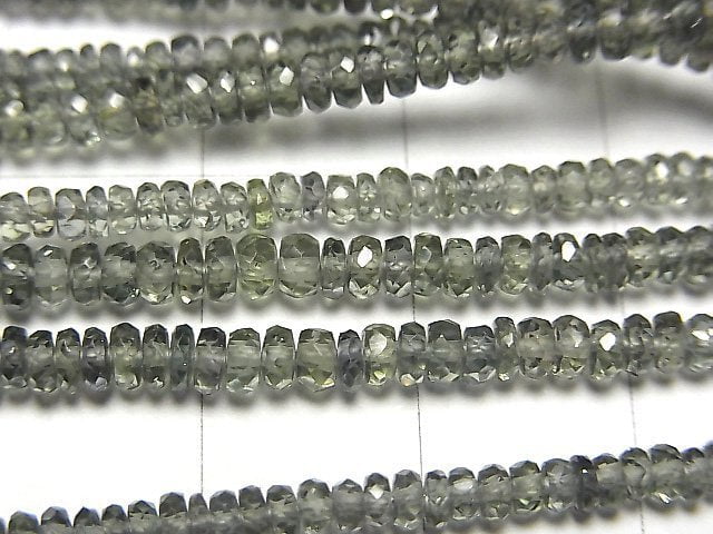 [Video] High Quality Green Sapphire AAA Faceted Button Roundel half or 1strand beads (aprx.15inch / 37cm)