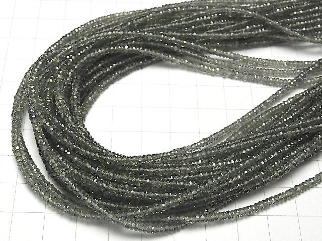 [Video] High Quality Green Sapphire AAA Faceted Button Roundel half or 1strand beads (aprx.15inch / 37cm)