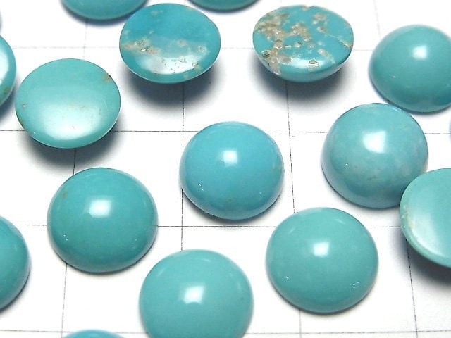 [Video] Arizona Kingman Turquoise AAA- Round Cabochon 10x10mm 2pcs