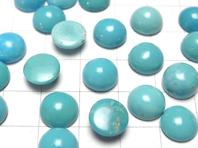 [Video] Arizona Kingman Turquoise AAA- Round Cabochon 10x10mm 2pcs