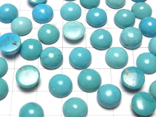 [Video] Arizona Kingman Turquoise AAA- Round Cabochon 10x10mm 2pcs