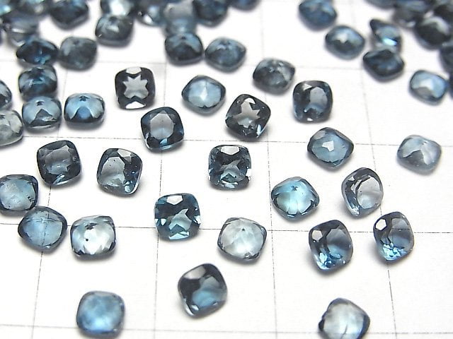 [Video] High Quality London Blue Topaz AAA Loose stone Square Faceted 4x4mm 3pcs