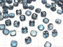 [Video] High Quality London Blue Topaz AAA Loose Stone, Square Faceted, 4x4mm, 2pcs