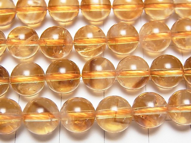 [Video] Brandy Phantom Citrine AAA- Round 8mm half or 1strand beads (aprx.15inch / 37cm)