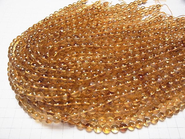 [Video] Brandy Phantom Citrine AAA- Round 8mm half or 1strand beads (aprx.15inch / 37cm)