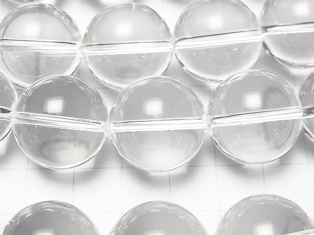 [Video]Crystal Quartz AAA- Round 20mm 1/4 or 1strand beads (aprx.15inch/36cm)