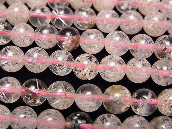 Round, Rutilated Quartz Gemstone Beads