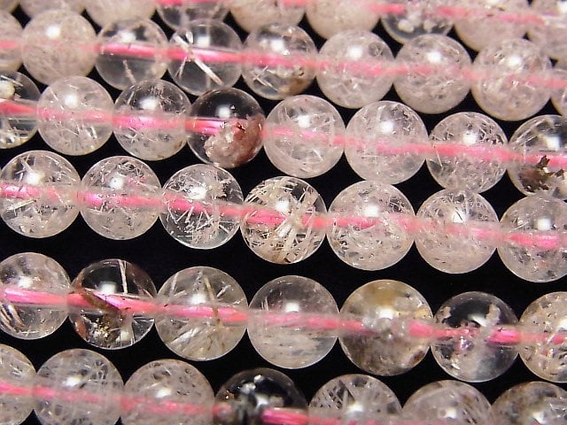 Round, Rutilated Quartz Gemstone Beads