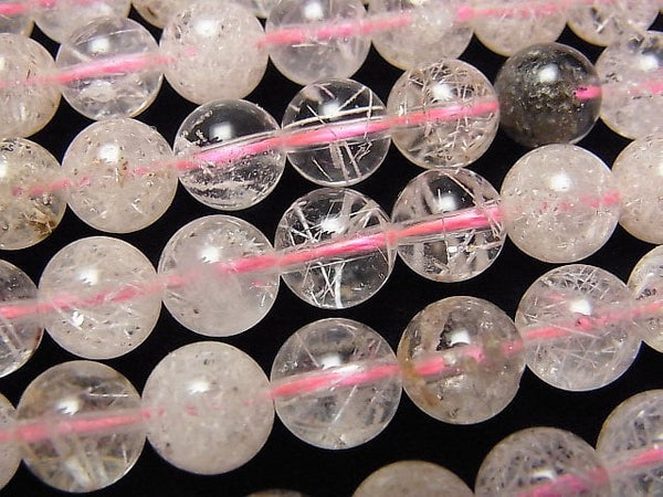 Round, Rutilated Quartz Gemstone Beads