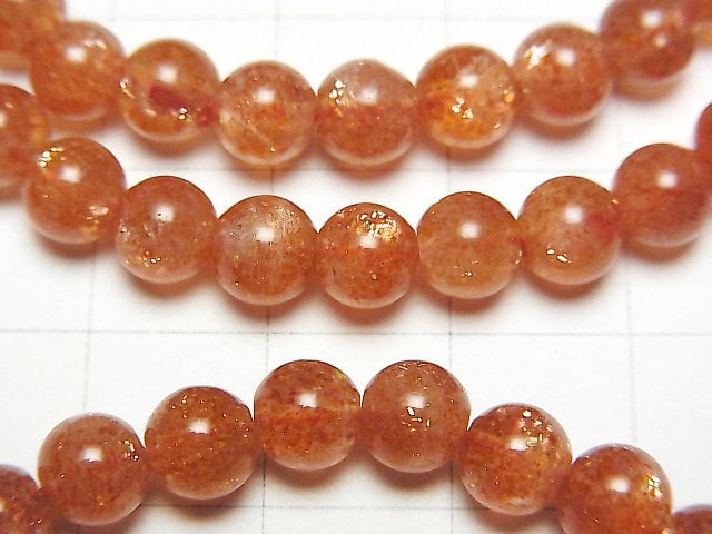 [Video] Sunstone AA++ Round 6.5mm Bracelet